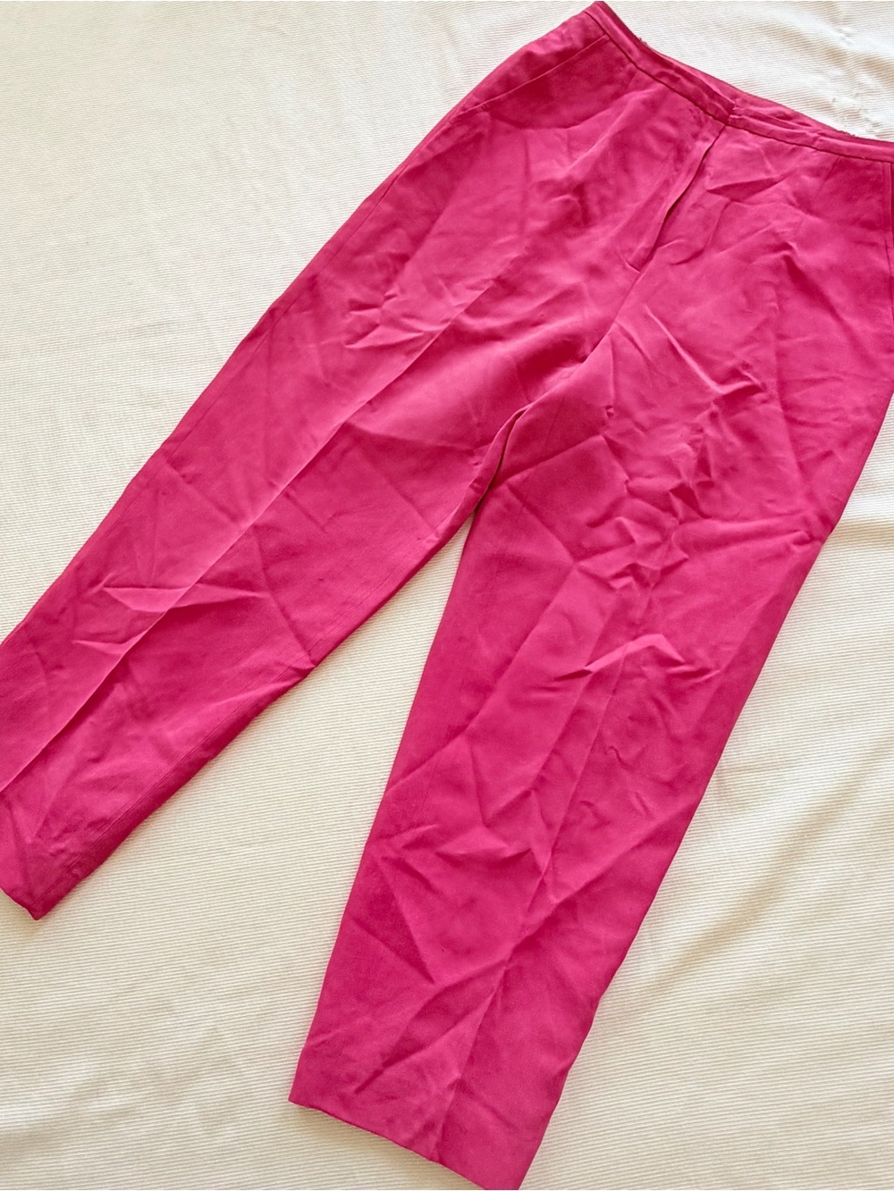 Laura Ashley Petite Womens Pants Silk Linen Pink Business Casual 6P